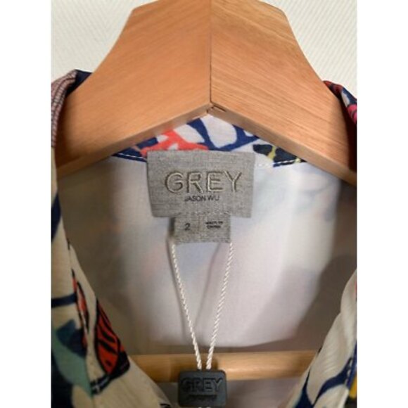 Grey Jason Wu Work + Sea Womens A Line Dress Multicolor Floral Lined 2 NWT - Picture 14 of 14